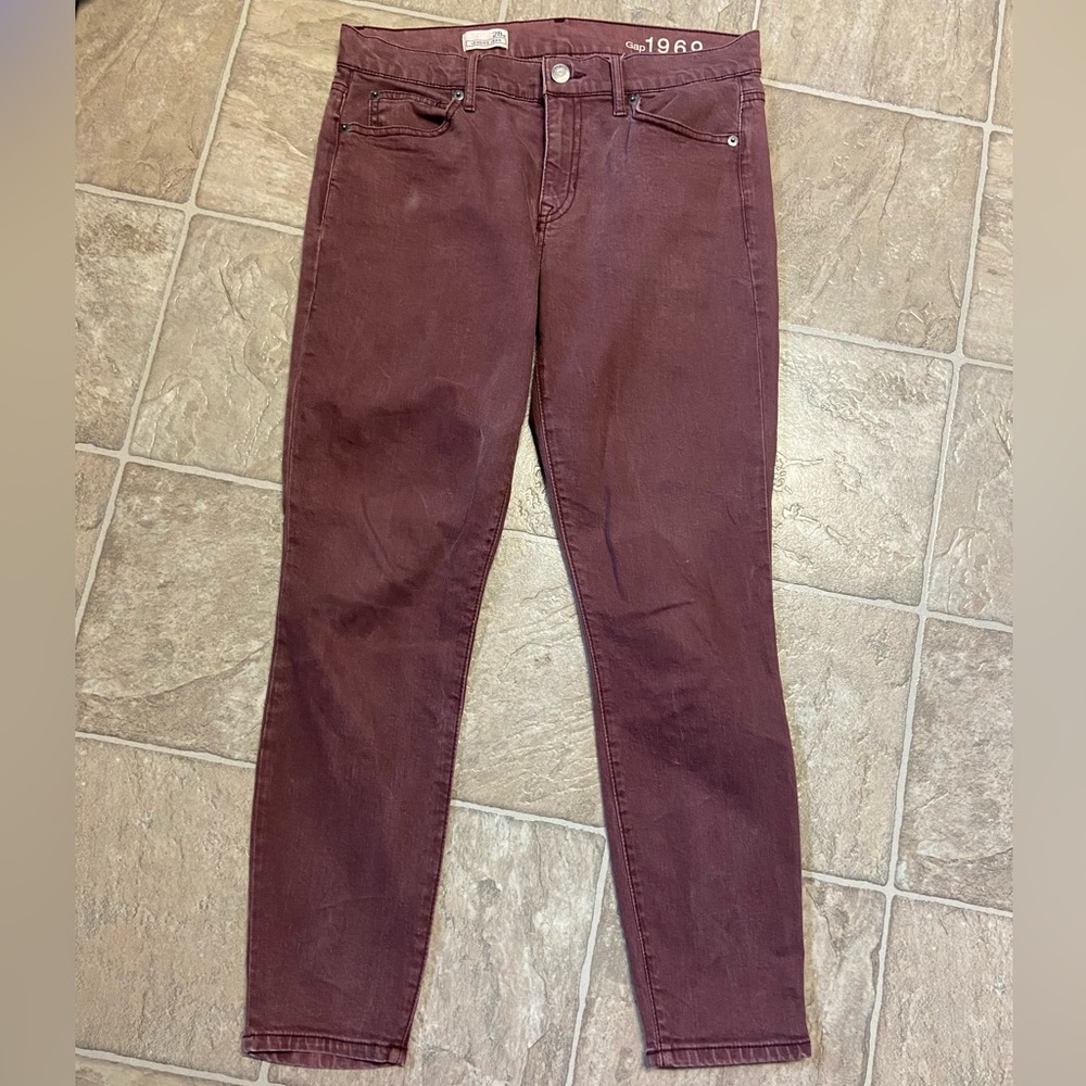 Women's GAP Dark Red/Burgundy Legging Jeans